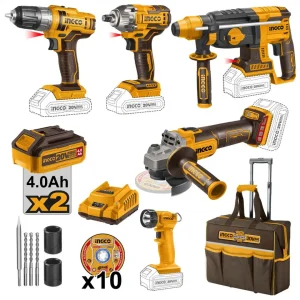 Pack sans fil ingco 25 pcs 20v 4ah